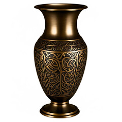 A decorative metal vase with an antique bronze finish and raised patterns Transparent Background Images