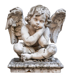 Naklejka premium Cherub of Baroque Art isolated on transparent png. 