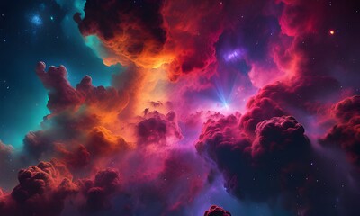 Nebula clouds abstract background - obrazy, fototapety, plakaty