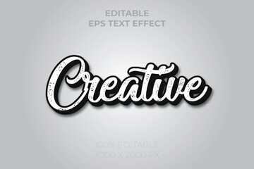 3D Editable text effect modern, 3d creative and minimal font style