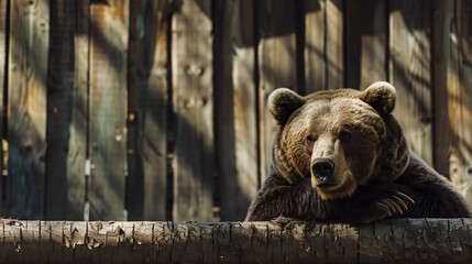 Bear in zoo - obrazy, fototapety, plakaty