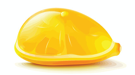 3D yellow glossy jelly candy of lemon shape and sou
