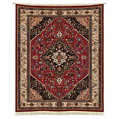 A decorative wall tapestry featuring an intricate Persian rug design Transparent Background Images 