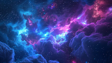 Beautiful fantasy starry night sky blue and purple color