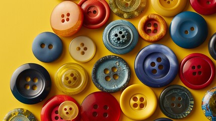Vibrant Sewing: Neatly Arranged Buttons