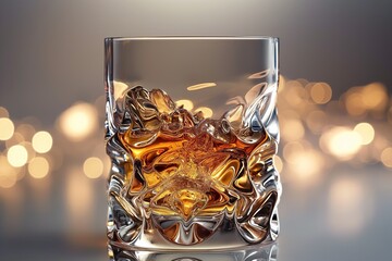 Luxury whiskey glass, mug with alcoholic drink