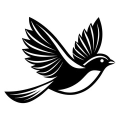 Flying bird icon logo vector silhouette  on white background 