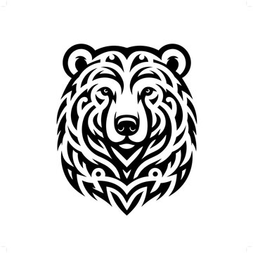 recommend clip art: Polar bear in modern tribal tattoo, abstract line art of animals, minimalist contour. Vector