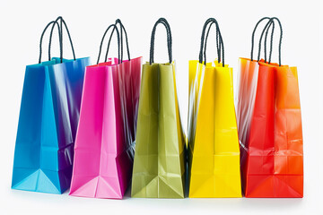 Row of Colorful Shopping Bags