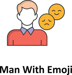 Man with emoji Vector icon which can easily modify or edit
