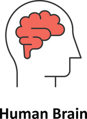 Human brain Vector icon which can easily modify or edit