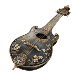 Mandolin of Baroque Art isolated on transparent png.