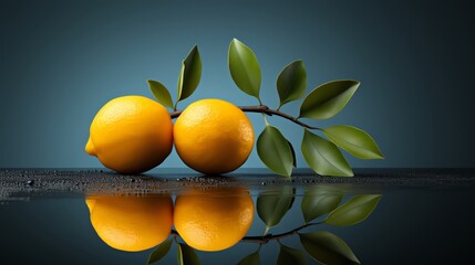 Minimalist commercial image of a single lemon placed on a stark, matte black background, highlighting its bold color and simplicity, perfect for modern kitchenware ads - obrazy, fototapety, plakaty