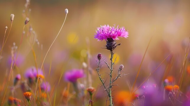 Brown knapweed a purple wildflower found in meadows