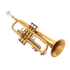Trumpet of Baroque Art isolated on transparent png.