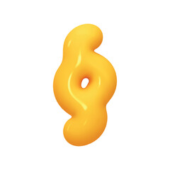 Section Sign yellow color. Realistic 3d design in cartoon balloon style. Isolated on white background. vector illustration