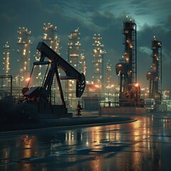 Petrolium is a crucial natural resource that powers industries and fuels transportation worldwide. - obrazy, fototapety, plakaty