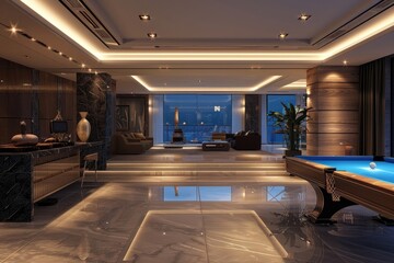 interior of luxury recreation room