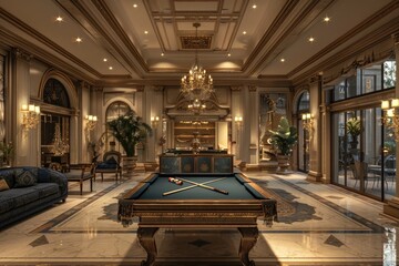 interior of luxury recreation room