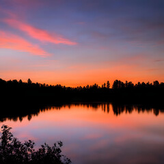 Sunset Reflection on Lake