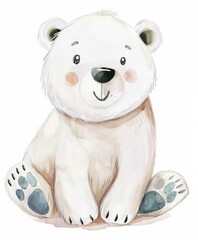 Fototapeta premium Christmas polar bear art illustration