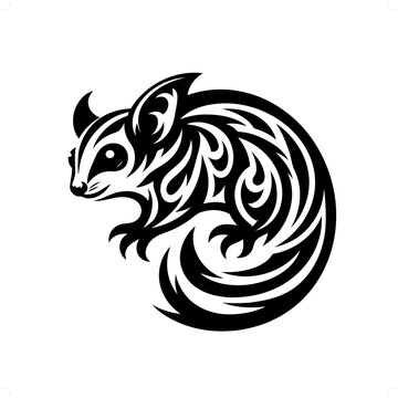 recommend clip art: Sugar glider in modern tribal tattoo, abstract line art of animals, minimalist contour. Vector