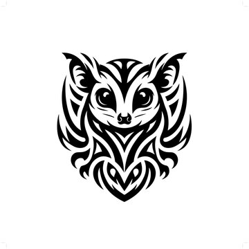 recommend clip art: Sugar glider in modern tribal tattoo, abstract line art of animals, minimalist contour. Vector