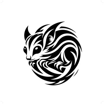 recommend clip art: Sugar glider in modern tribal tattoo, abstract line art of animals, minimalist contour. Vector