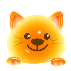 Cut cat icon illustration