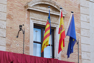 Flags of Valencia, Spain and the European Community