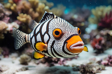 Tropical fish Swimming in Coral Reef Ecosystem