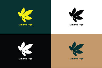 Fototapeta na wymiar creative and unique abstract leaves logo, leaf logo, modern plant logo, green, corporate, leaf