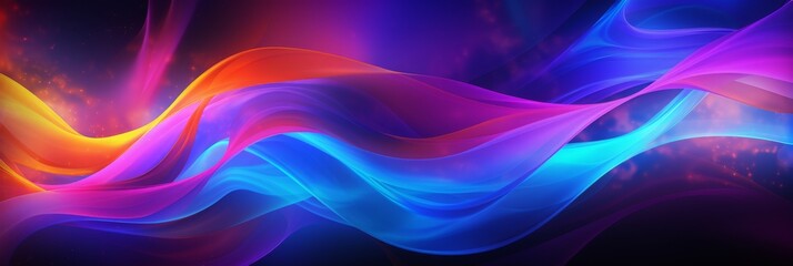 Fototapeta premium Abstract Colorful Waves on Cosmic Background for Vibrant Design Use. Generative AI