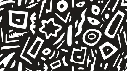 black and white pattern with shapes on it royalty free illustration geometric  intricate stenciled african tattoos ethnic seamless