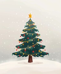 Obraz premium Christmas tree art illustration