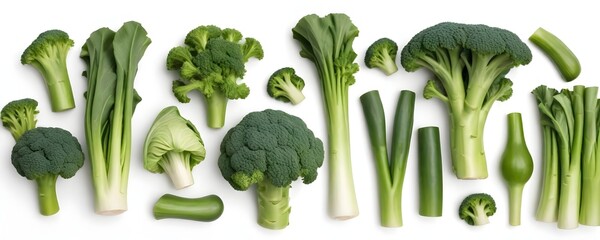 Green leafy vegetables including broccoli, lettuce, green onions, and other fresh produce