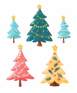 Christmas tree art illustration