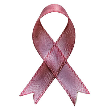 pink ribbon symbol of world cancer day on isolated transparent background