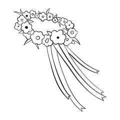 vector illustration of a flower wreath - 790056567