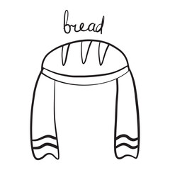 vector illustration of cartoon bread