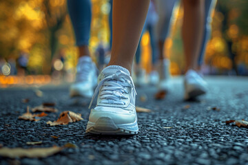 Volunteers organizing a fundraising walkathon to raise funds for medical research and treatment programs