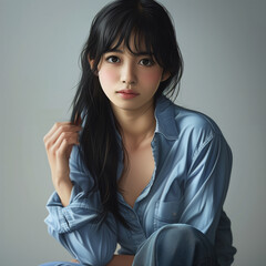 A photorealistic portrait of a Japanese girl 21