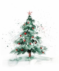 Christmas tree art illustration