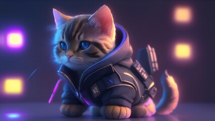 cat wearing a jacket