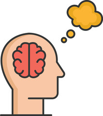  Human brain chat Vector icon which can easily modify or edit