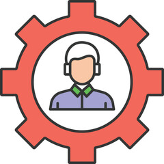Obraz premium man in cogwheel Vector icon which can easily modify or edit