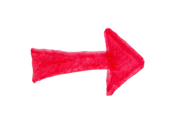 Arrow drawn with red marker on transparent background