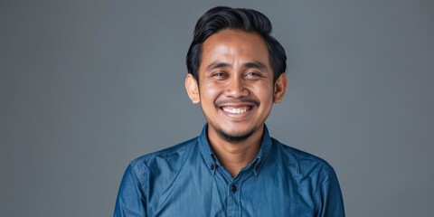 Portrait, business and man with smile, leadership and skills for company, startup and dark studio background. Face, happy masculine employee, boss, and CEO with growth and sales