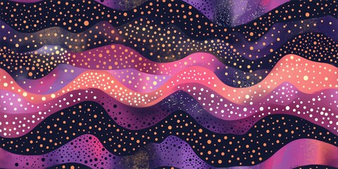 Colorful Retro-Style Abstract Wave Pattern
