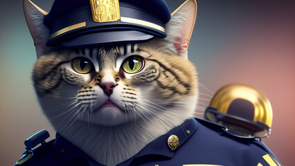 a police looking cat